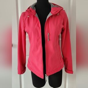 ZeroXposur Pink & Gray Women's Hooded Softshell Jacket- Size Small